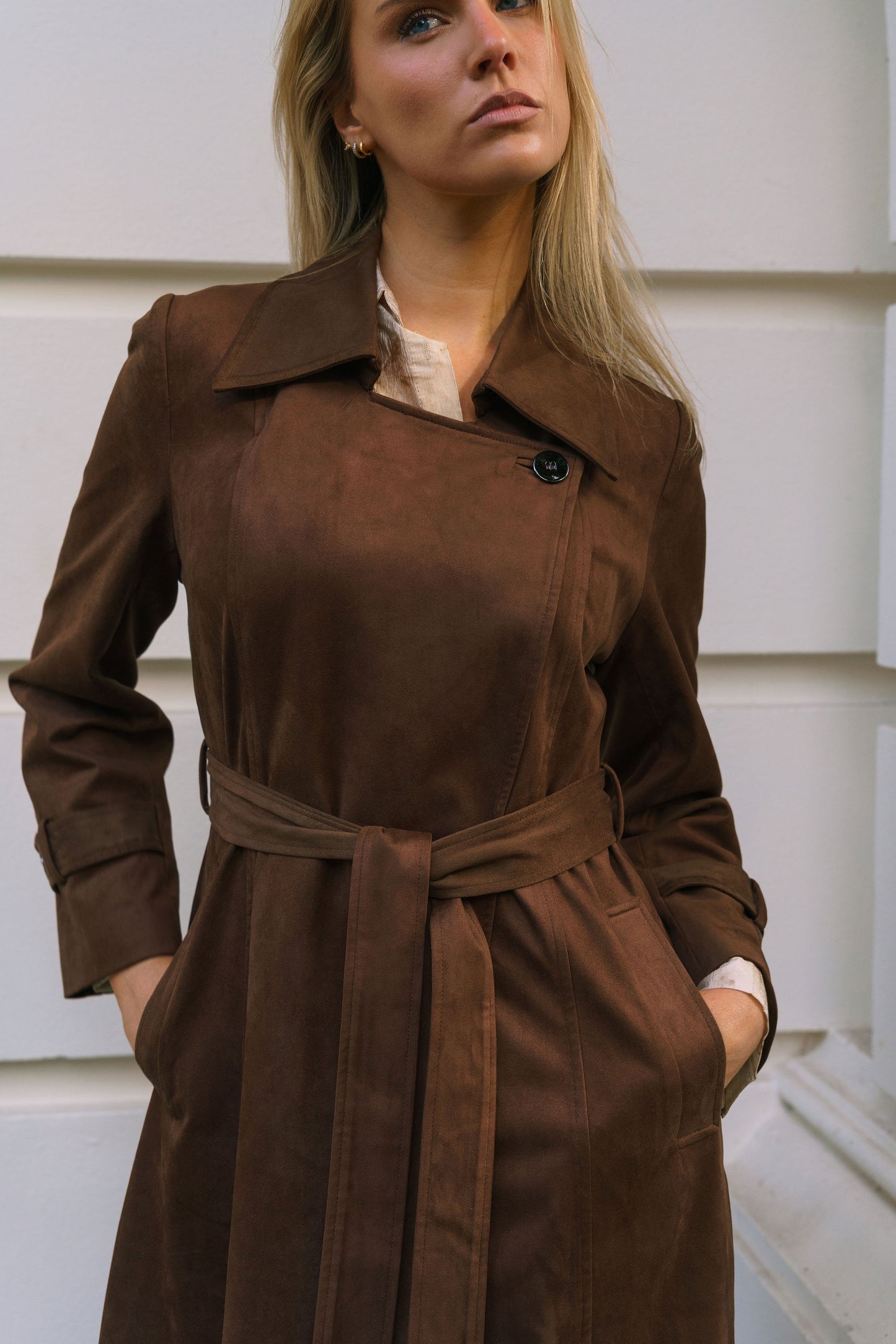 Mara Suede Trench Coat