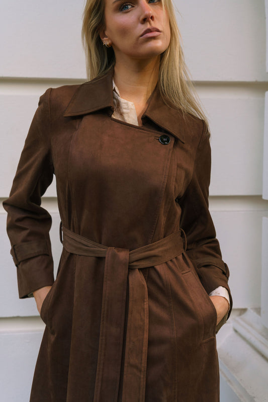 Mara Suede Trench Coat