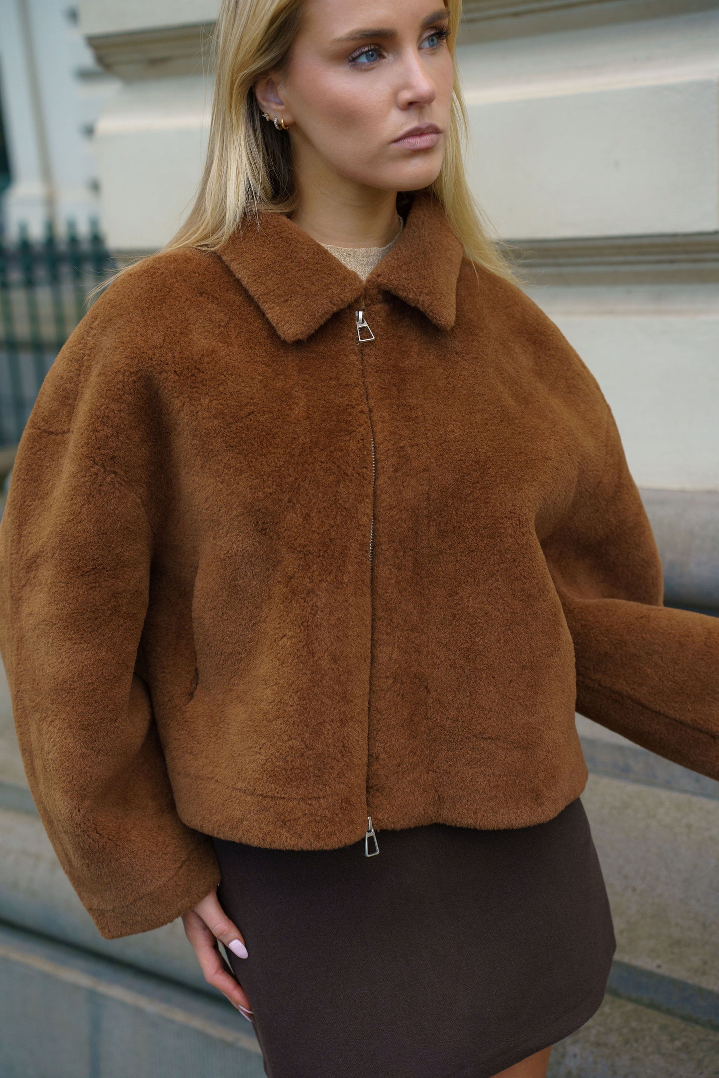 Cocoa Wool Bomber