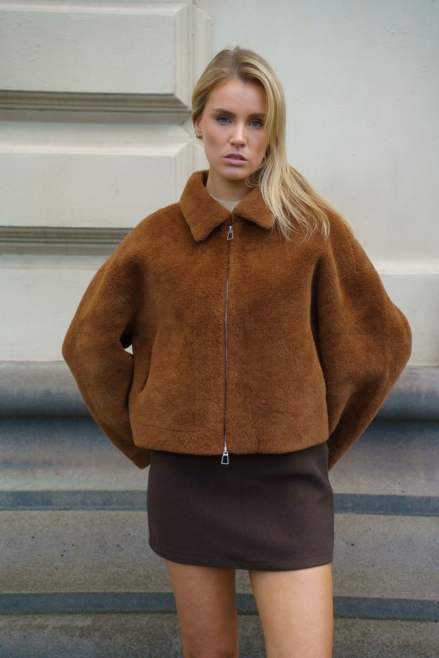 Cocoa Wool Bomber