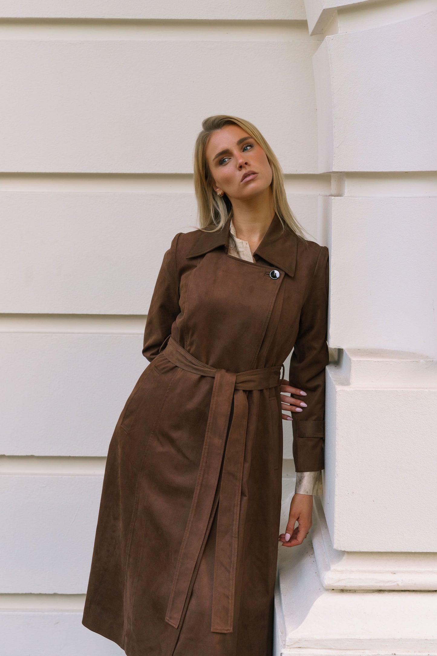 Mara Suede Trench Coat